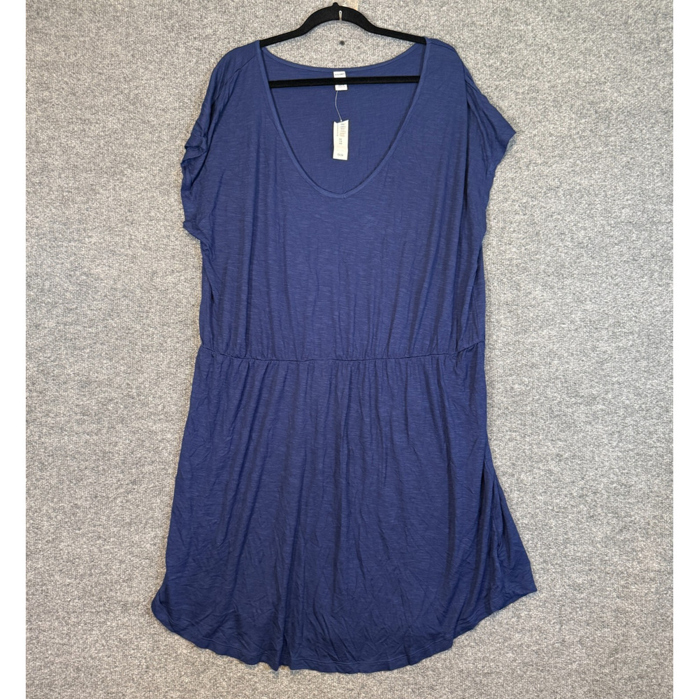 Old Navy Dress Womens 2XL XXL Blue Mini Plus Size Loose Fit Relaxed Boho NEW‎